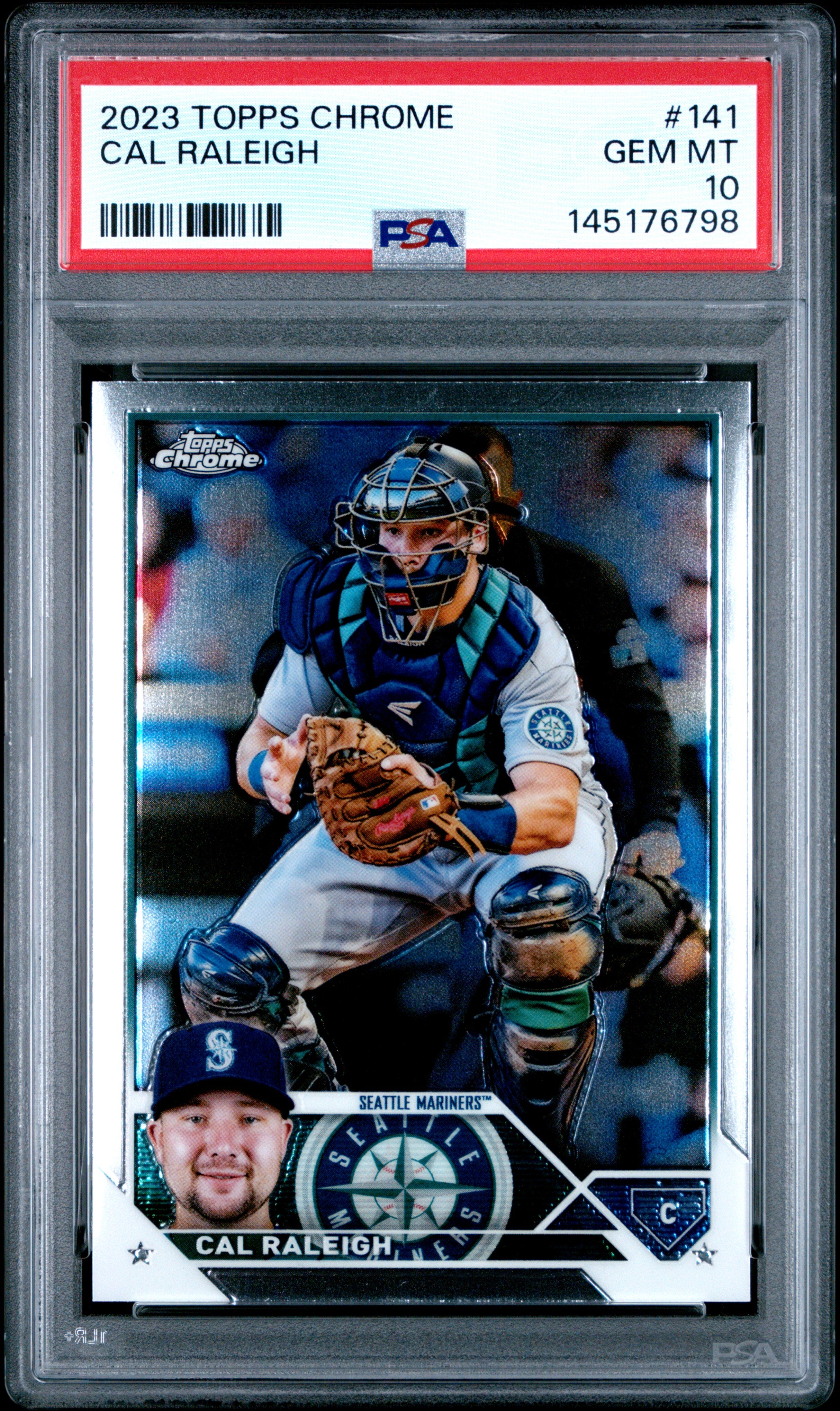 2023 Topps Chrome 141 Cal Raleigh PSA 10