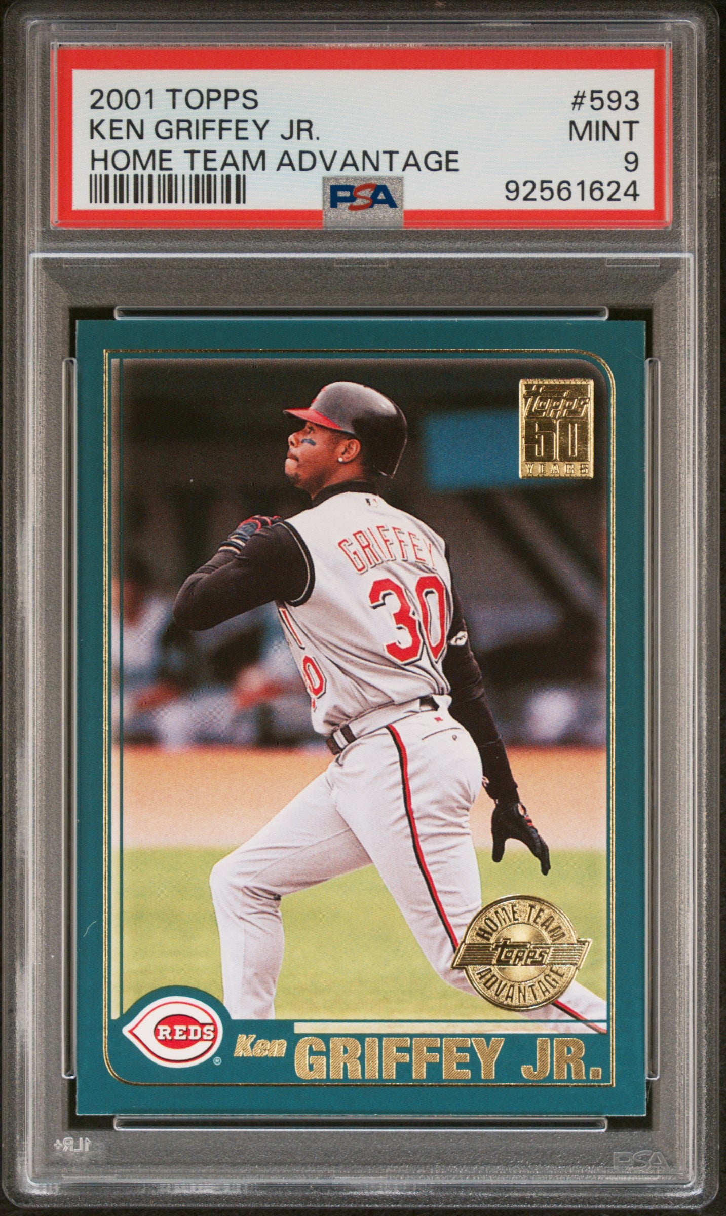 2001 Topps 593 Ken Griffey Jr. Home Team Advantage PSA 9