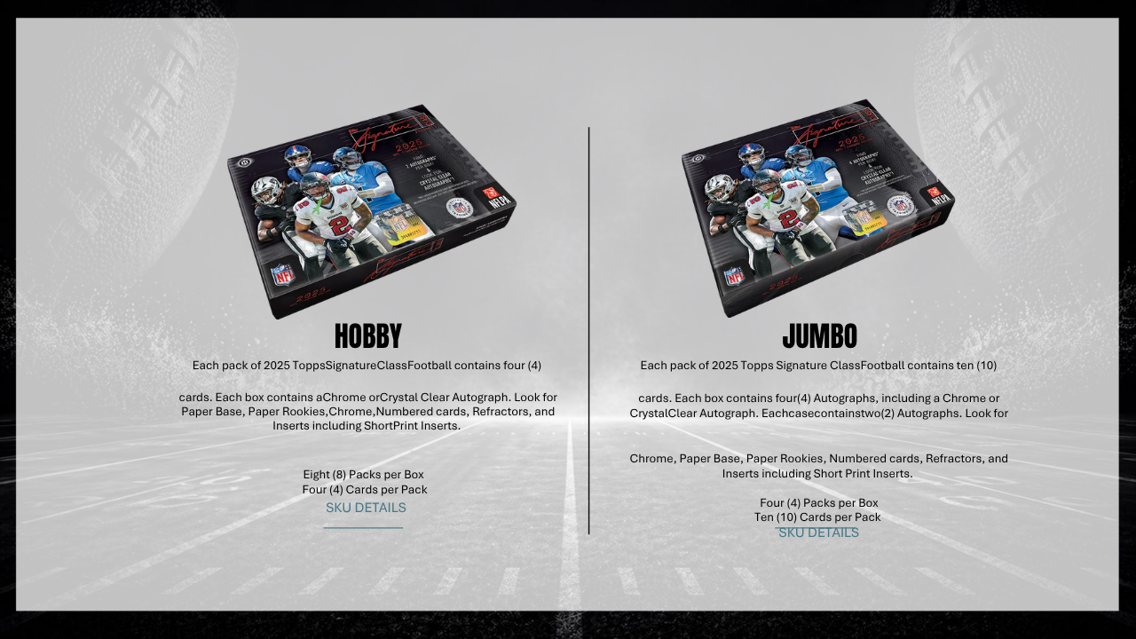 2025 Topps Signature Class Football Jumbo Hobby Box