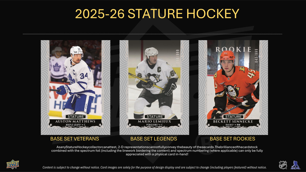 2025-26 Upper Deck Stature Hockey Hobby Box (Pricing In Store Only)
