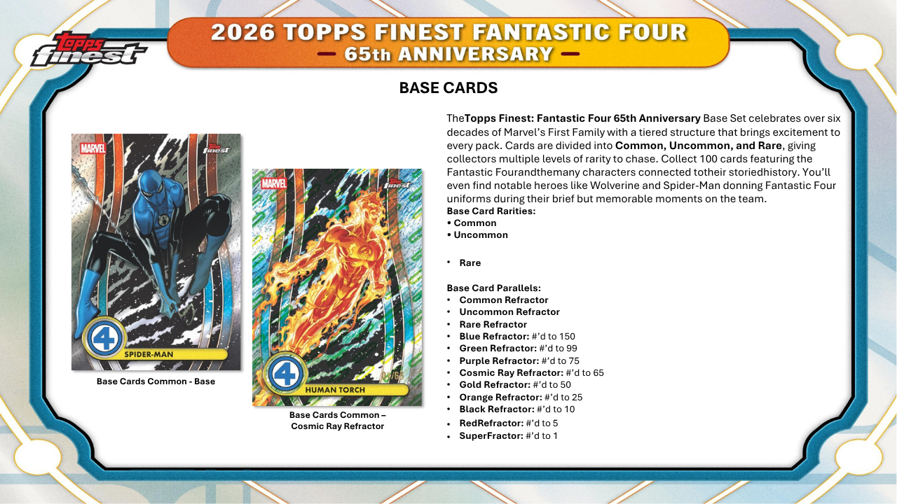 2026 Topps Marvel Finest Fantastic Four Hobby Box