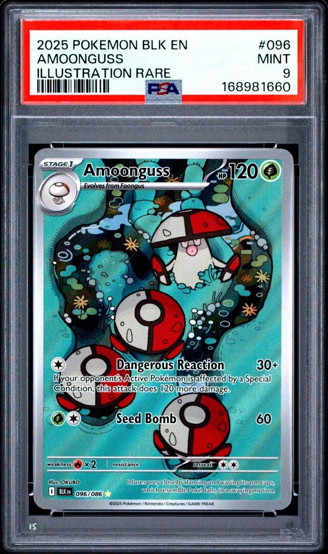 2025 Pokemon Blk En-Black Bolt Amoonguss Illustration Rare PSA 9 #096