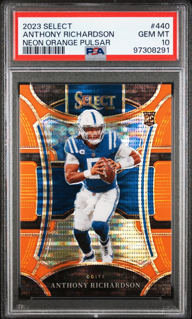 2023 Panini Select Anthony Richardson Neon Orange Pulsar PSA 10 #440
