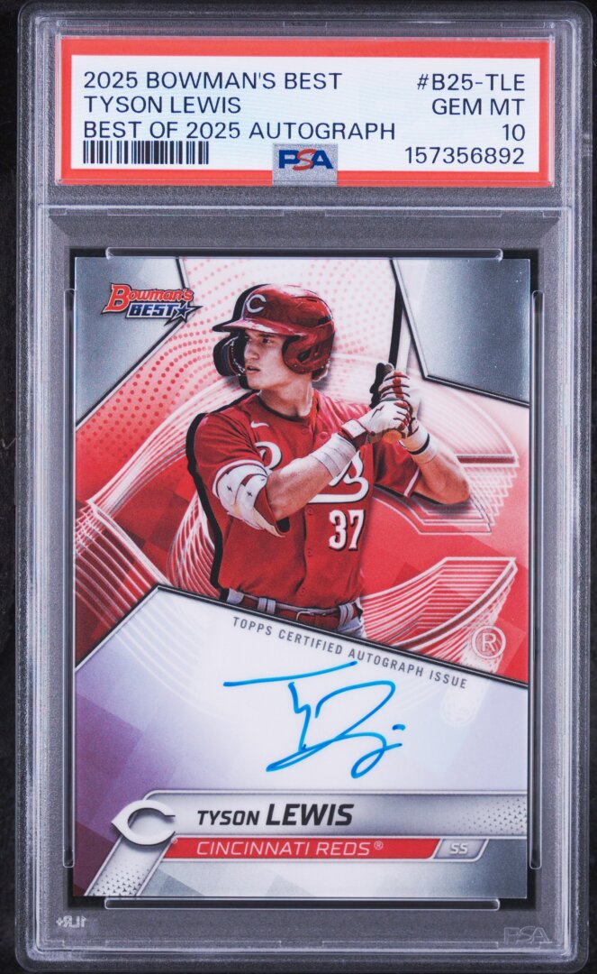 2025 Bowman's Best Tyson Lewis Best of 2025 Autographs PSA 10