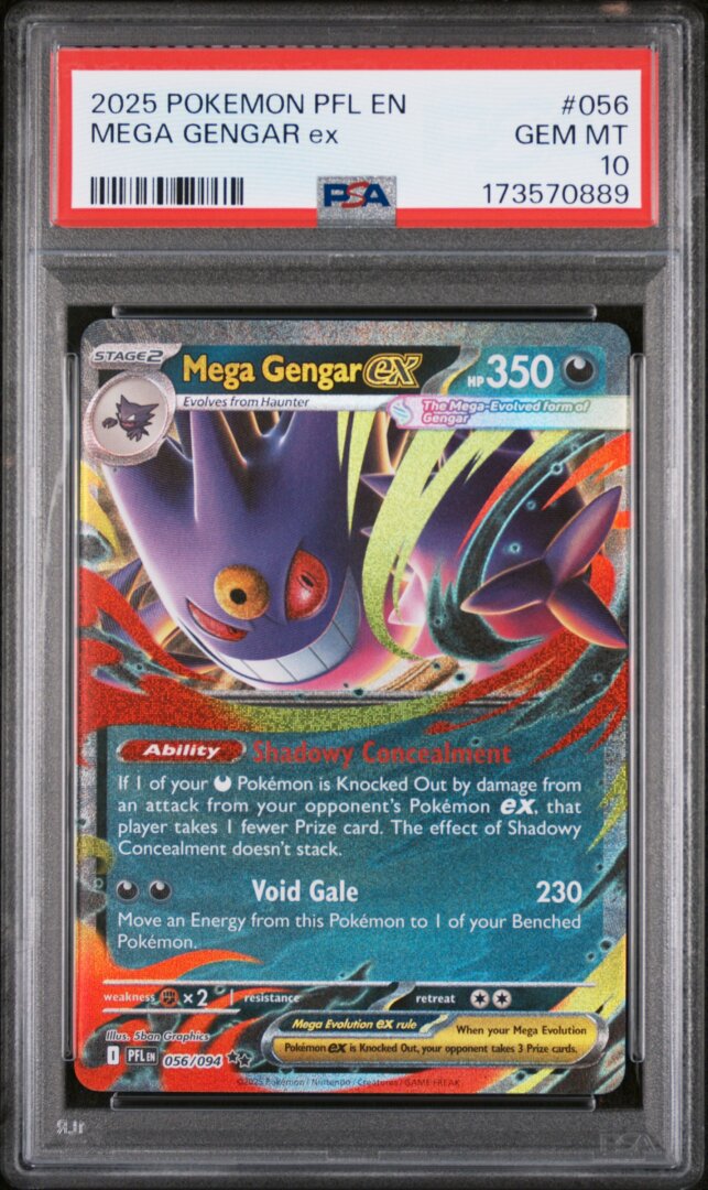 2025 Pokemon #056 Phantasmal Flames Mega Gengar Ex PSA 10