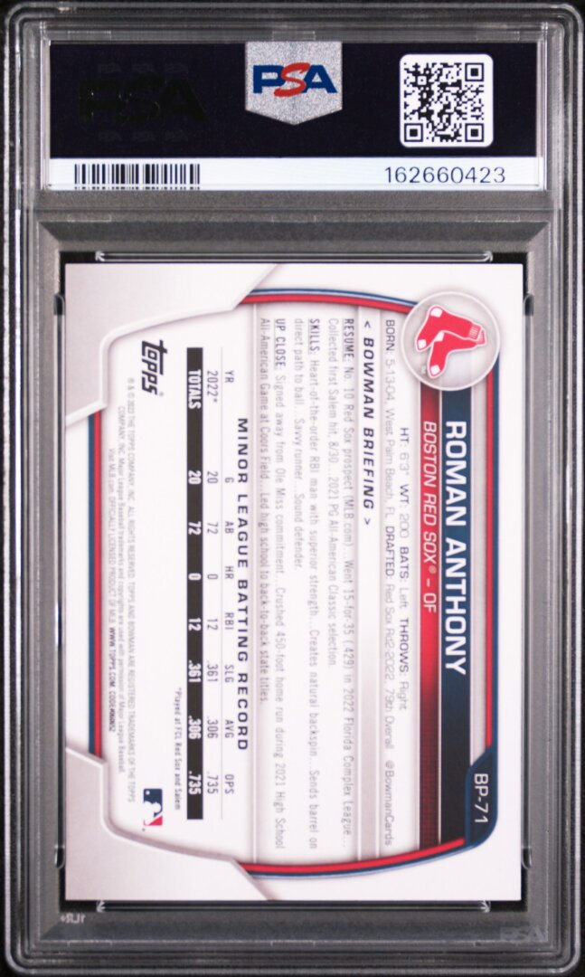 2023 Bowman Paper Prospects Roman Anthony PSA 10 #BP71