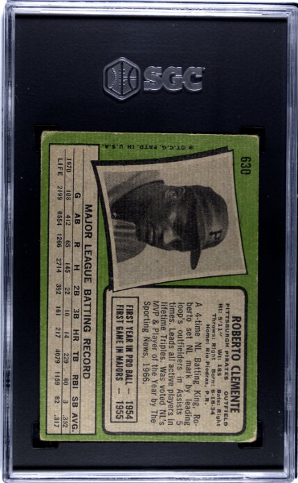 1971 Topps Roberto Clemente SGC 1.5
