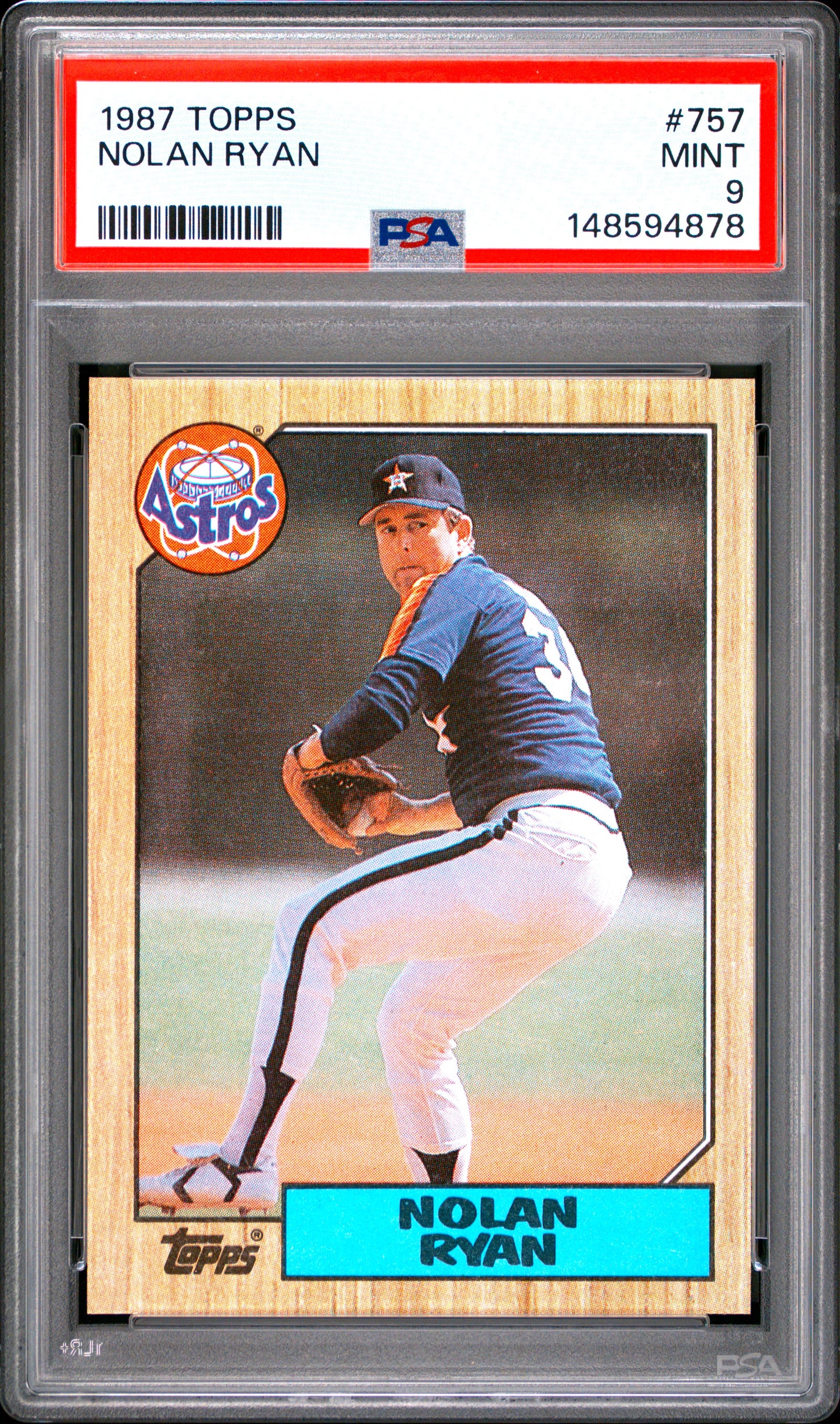 1987 TOPPS 757 NOLAN RYAN PSA 9 - front