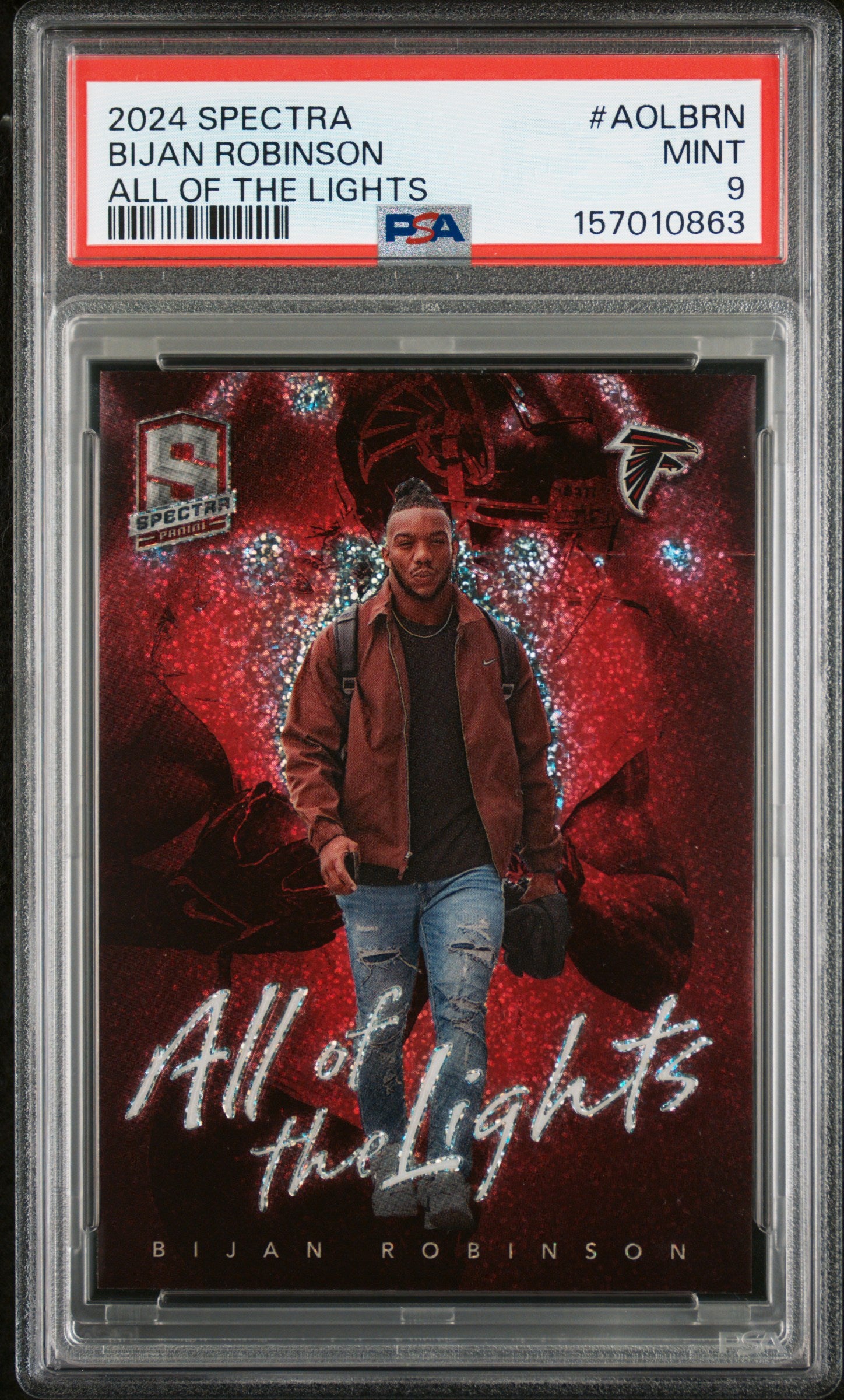 2024 PANINI SPECTRA ALL OF THE LIGHTS AOLBRN BIJAN ROBINSON PSA 9 - front