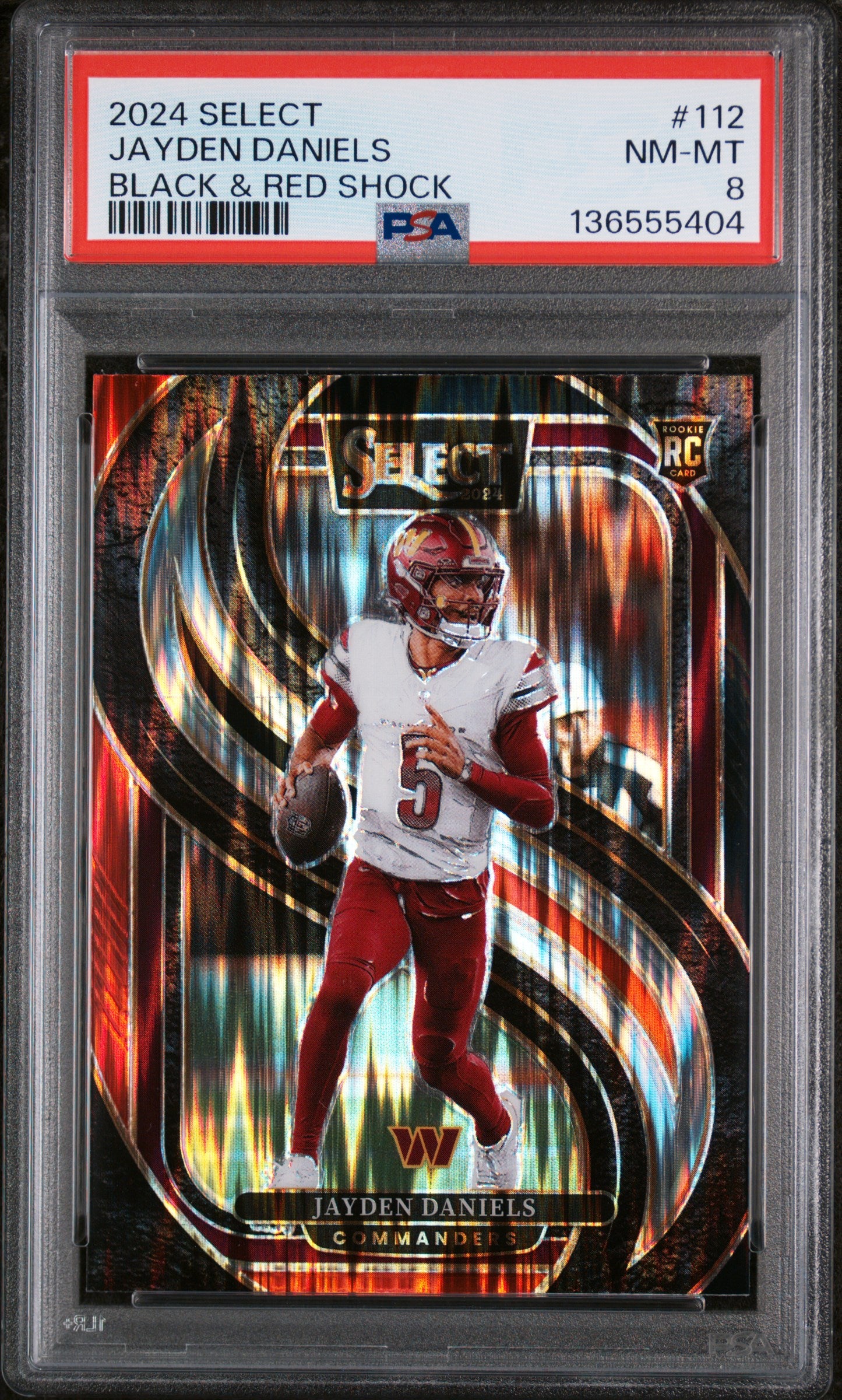 2024 Panini Select 112 Jayden Daniels Black & Red Shock PSA 8