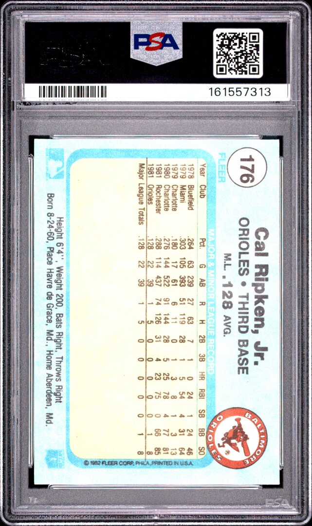 1982 Fleer Cal Ripken Jr. RC PSA 8 #176