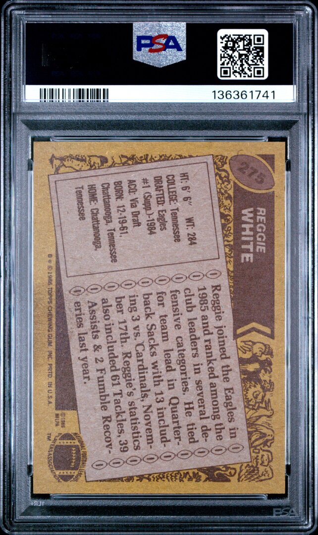 1986 Topps Reggie White PSA 6 #275