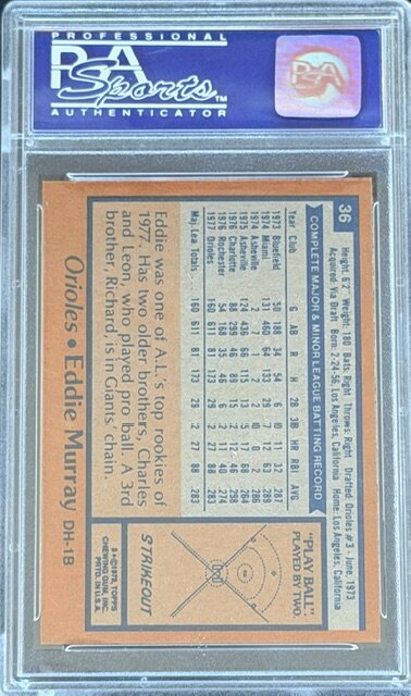 1978 Topps Eddie Murray PSA 8 #36