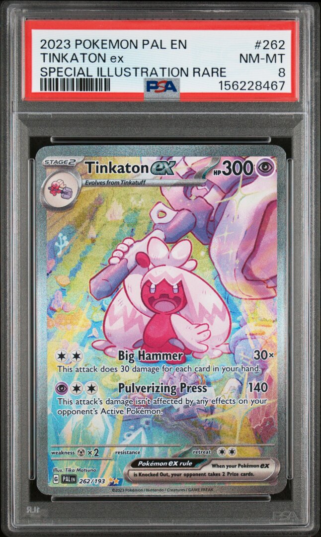 2023 Pokemon #262 Paldea Evolved Tinkaton Ex Special Illustration Rare PSA 8