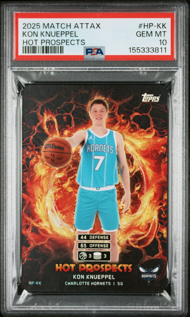 2025 Topps Match Attax Hot Prospects Kon Knueppel RC PSA 10 #HP-KK