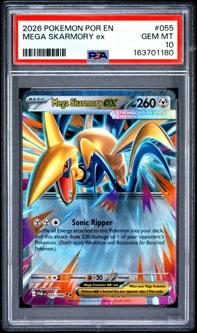 2026 Pokemon Por En-Perfect Order Mega Skarmory Ex PSA 10 #055