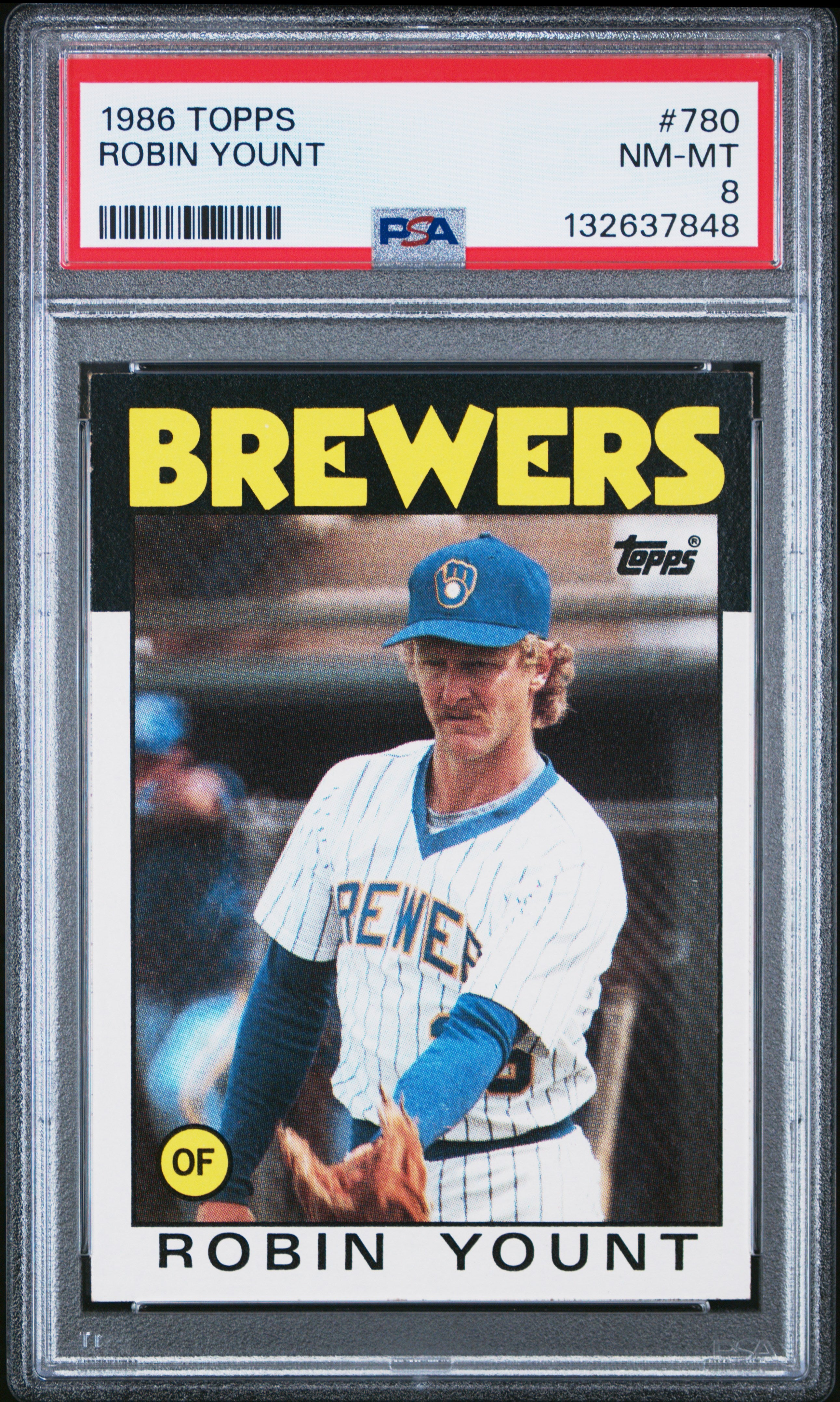 1986 TOPPS 780 ROBIN YOUNT PSA 8 - front