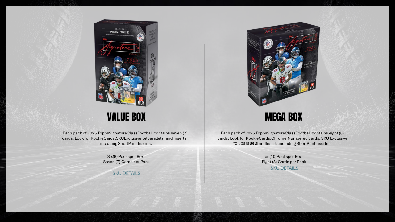 2025 Topps Signature Class Football Jumbo Hobby Box