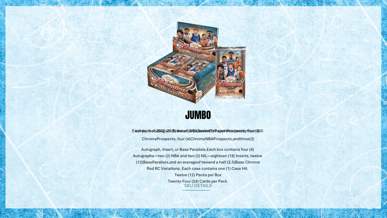 2025-26 Bowman Basketball Jumbo Hobby Box