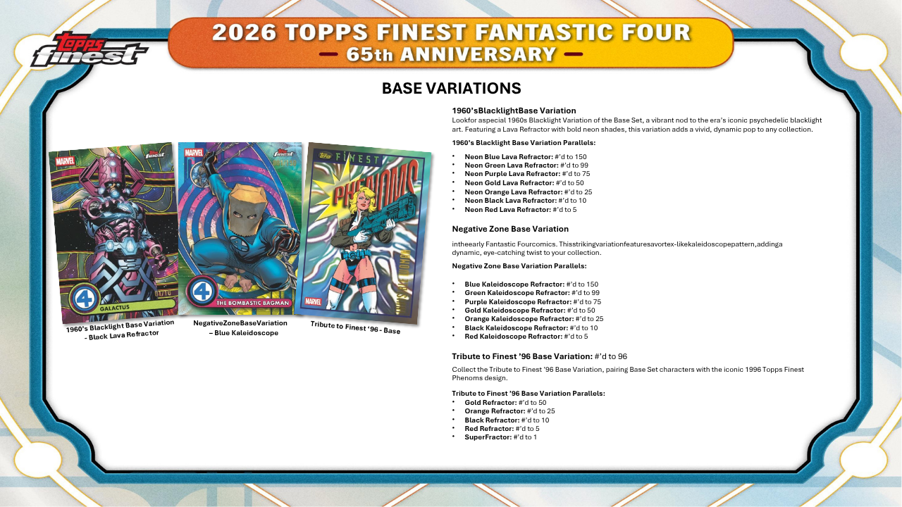 2026 Topps Marvel Finest Fantastic Four Hobby Box
