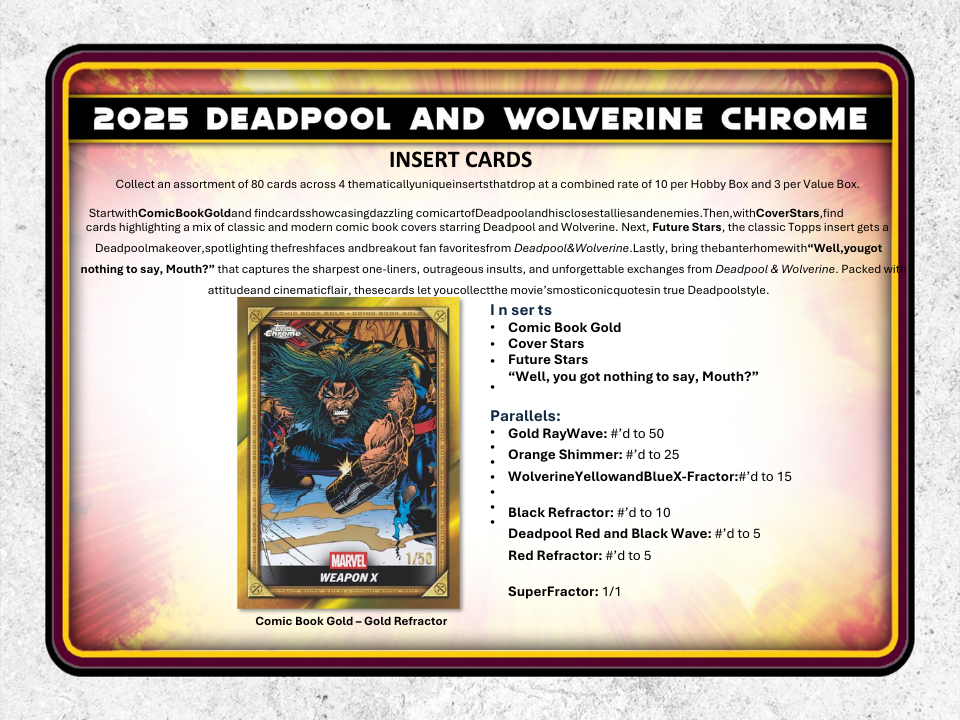 2025 Topps Chrome Deadpool Value Box