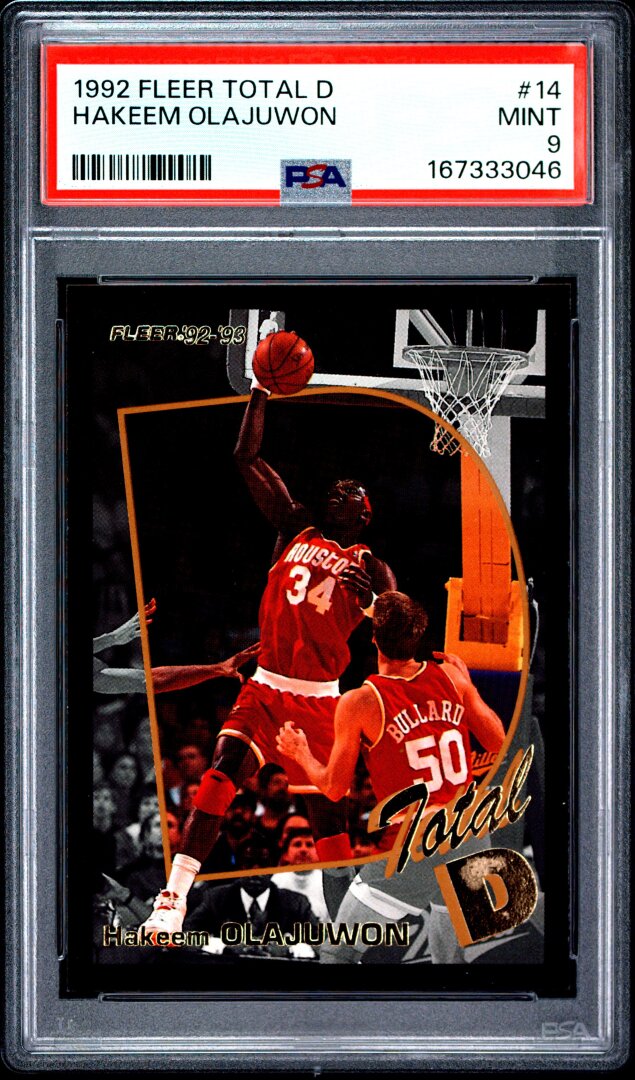 1992 Fleer Total D Hakeem Olajuwon PSA 9 #14