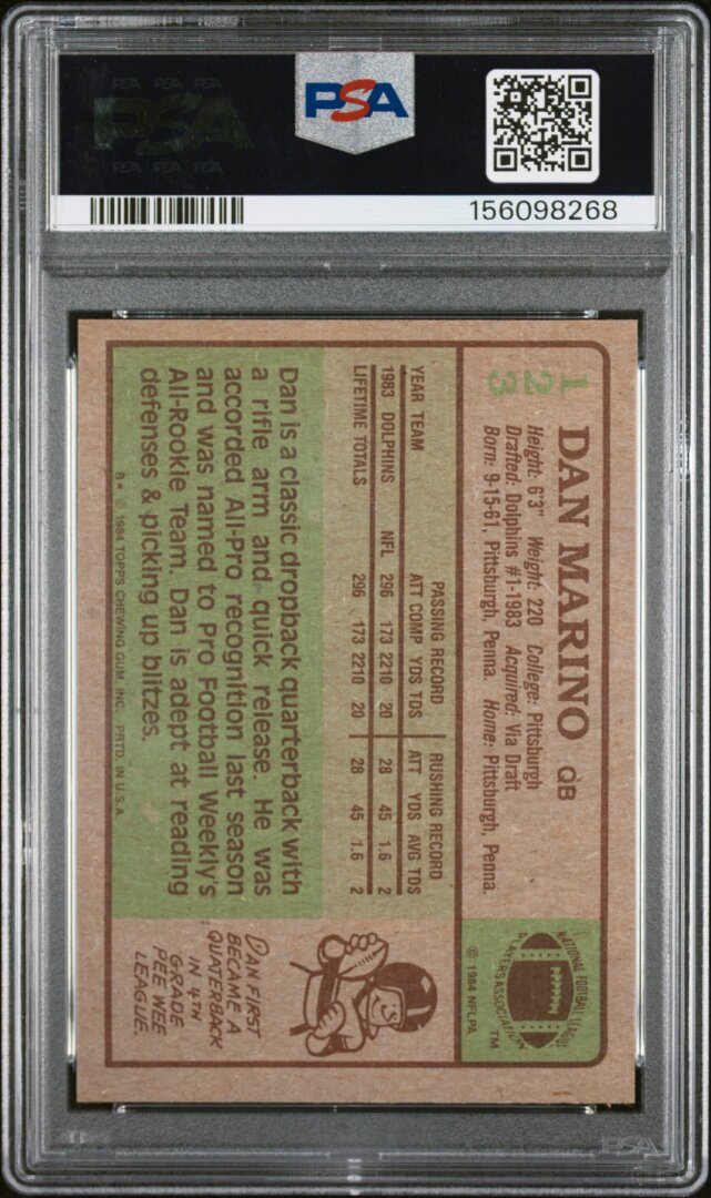 1984 Topps #123 Dan Marino PSA 7