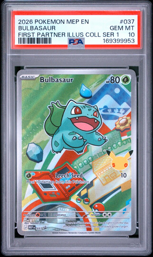 2026 Pokemon Bulbasaur First Partner Illus. Coll Ser 1 PSA 10 #037