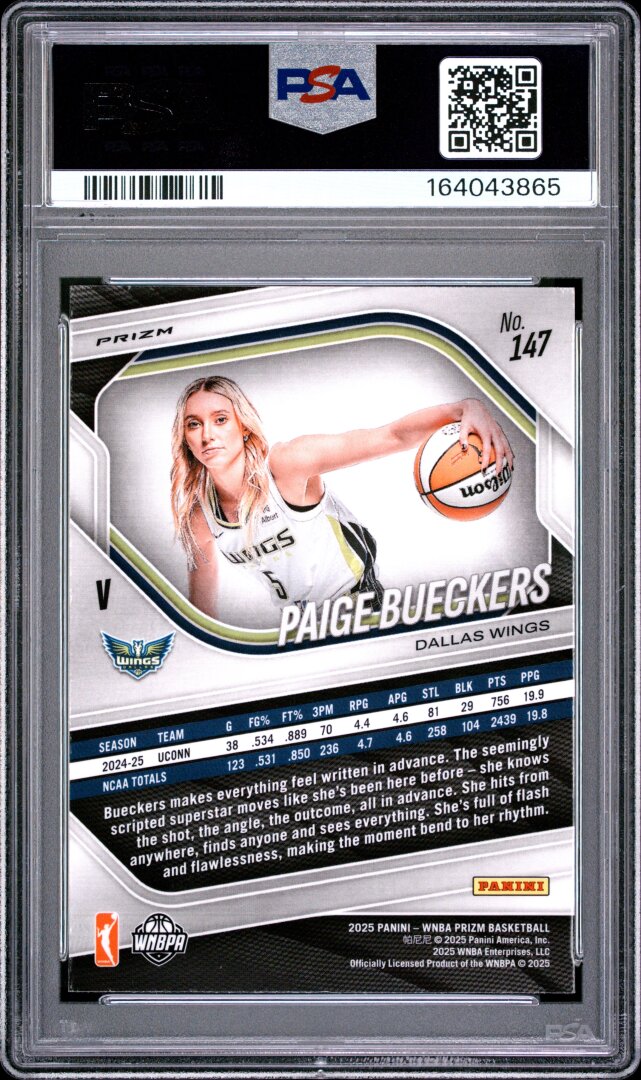 2025 Panini Prizm WNBA Paige Bueckers Logo Prizm PSA 8 #147