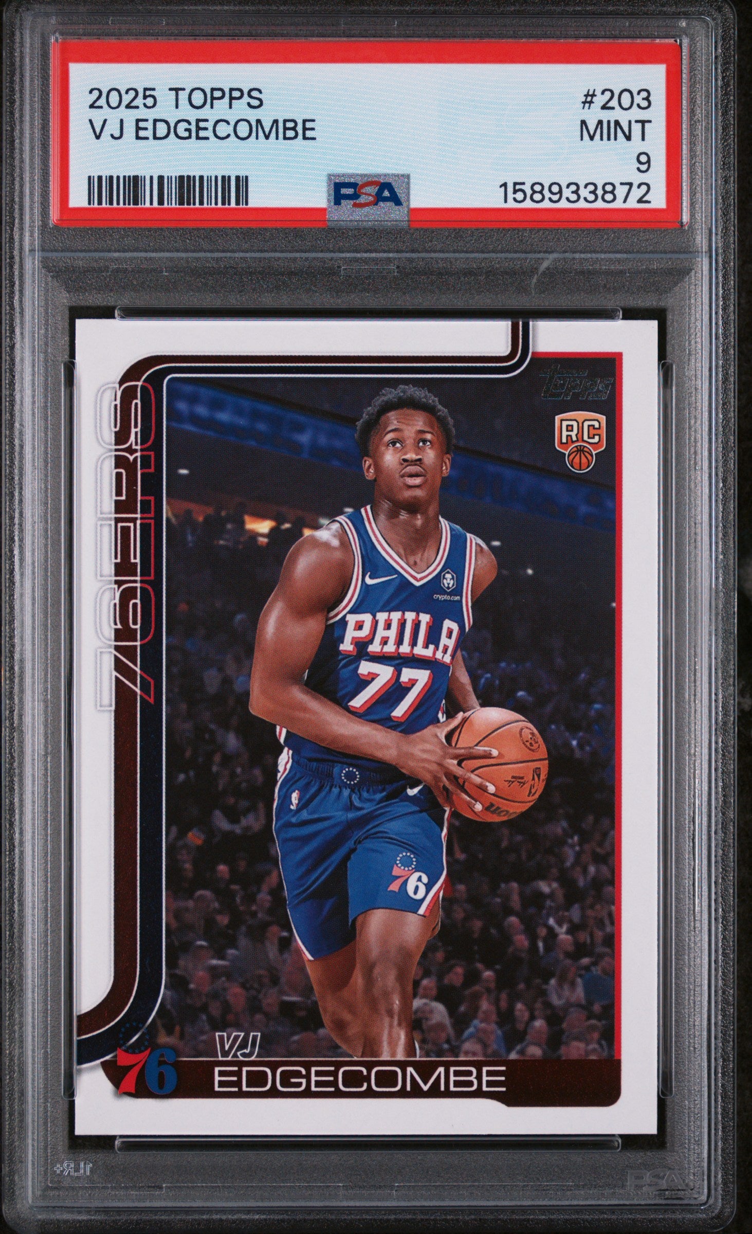 2025 TOPPS 203 VJ EDGECOMBE PSA 9 - front