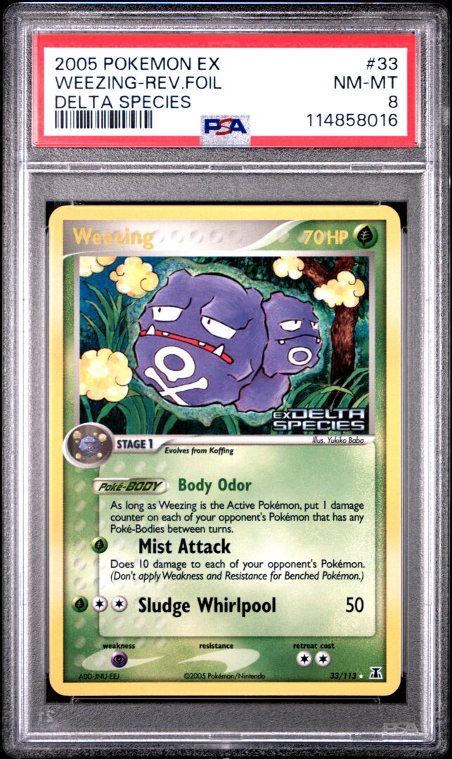 2005 Pokemon EX Delta Species Weezing Reverse Holo PSA 8 #33