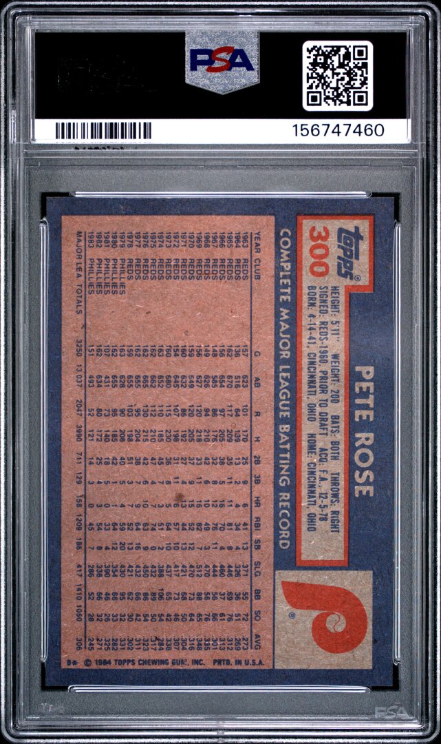 1984 Topps #300 Pete Rose PSA 9