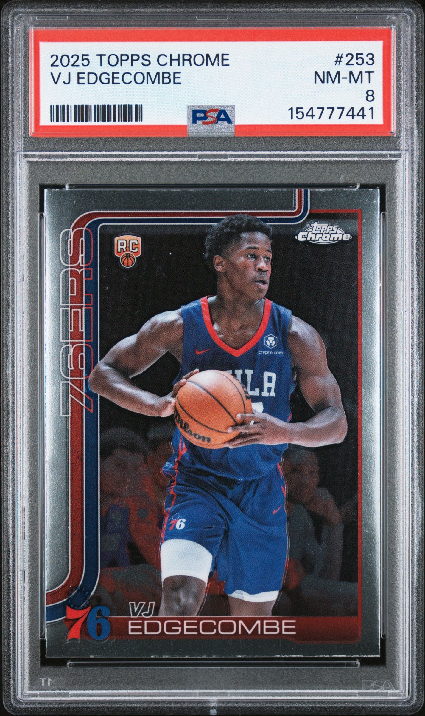2025 TOPPS CHROME 253 VJ EDGECOMBE PSA 8 - front