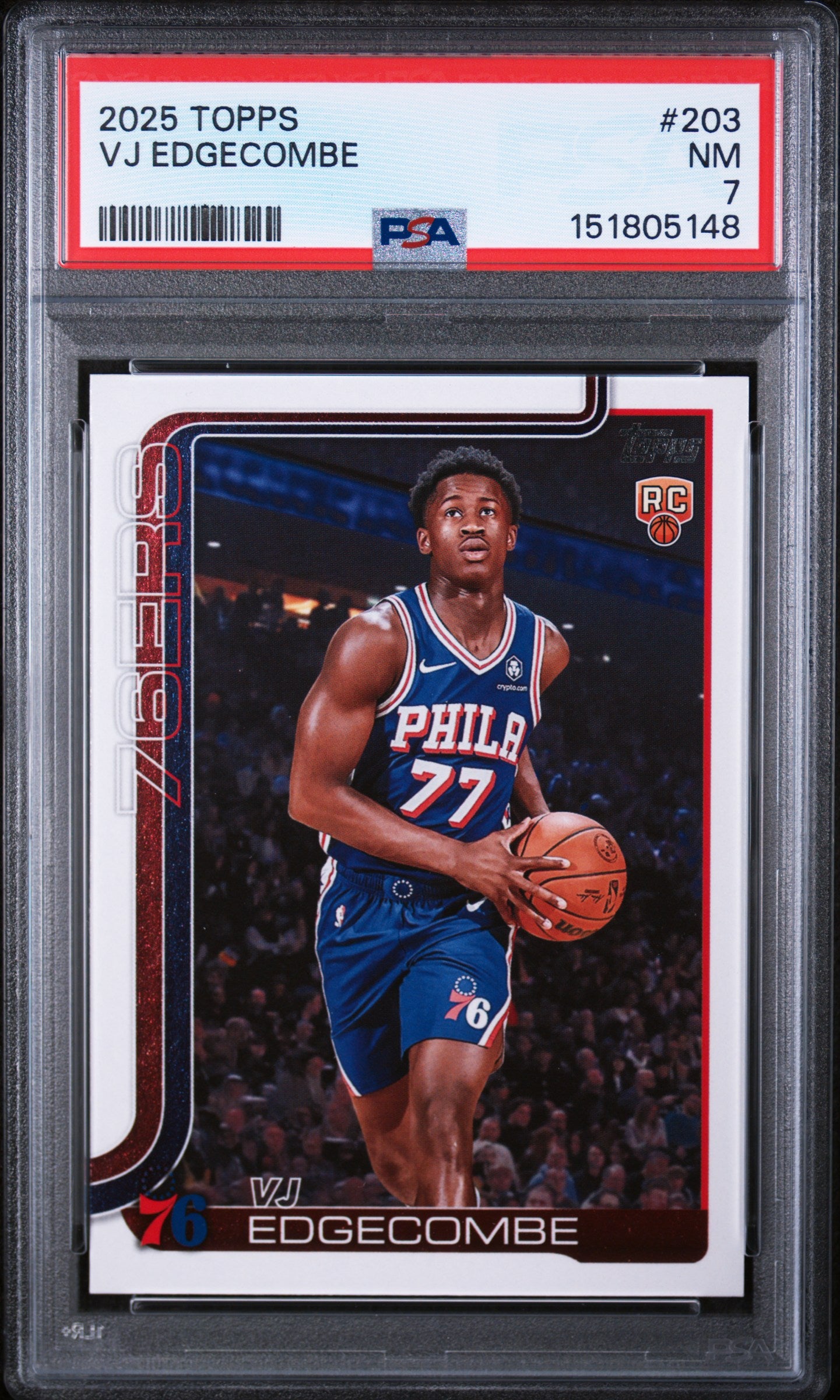 2025 TOPPS 203 VJ EDGECOMBE PSA 7 - front