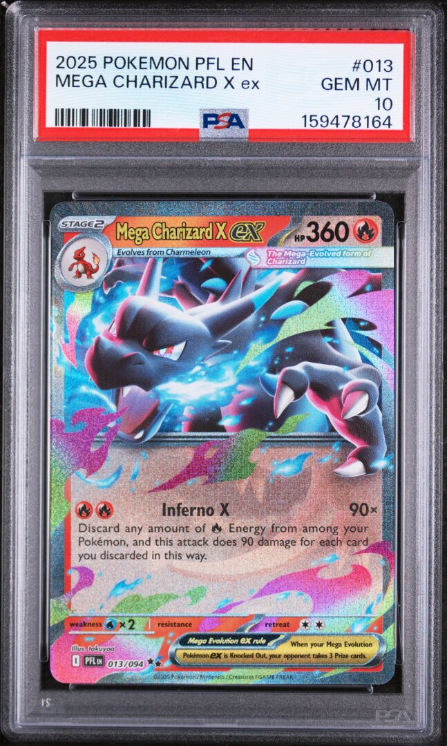 2025 Pokemon Phantasmal Flames Mega Charizard X Ex PSA 10 #013