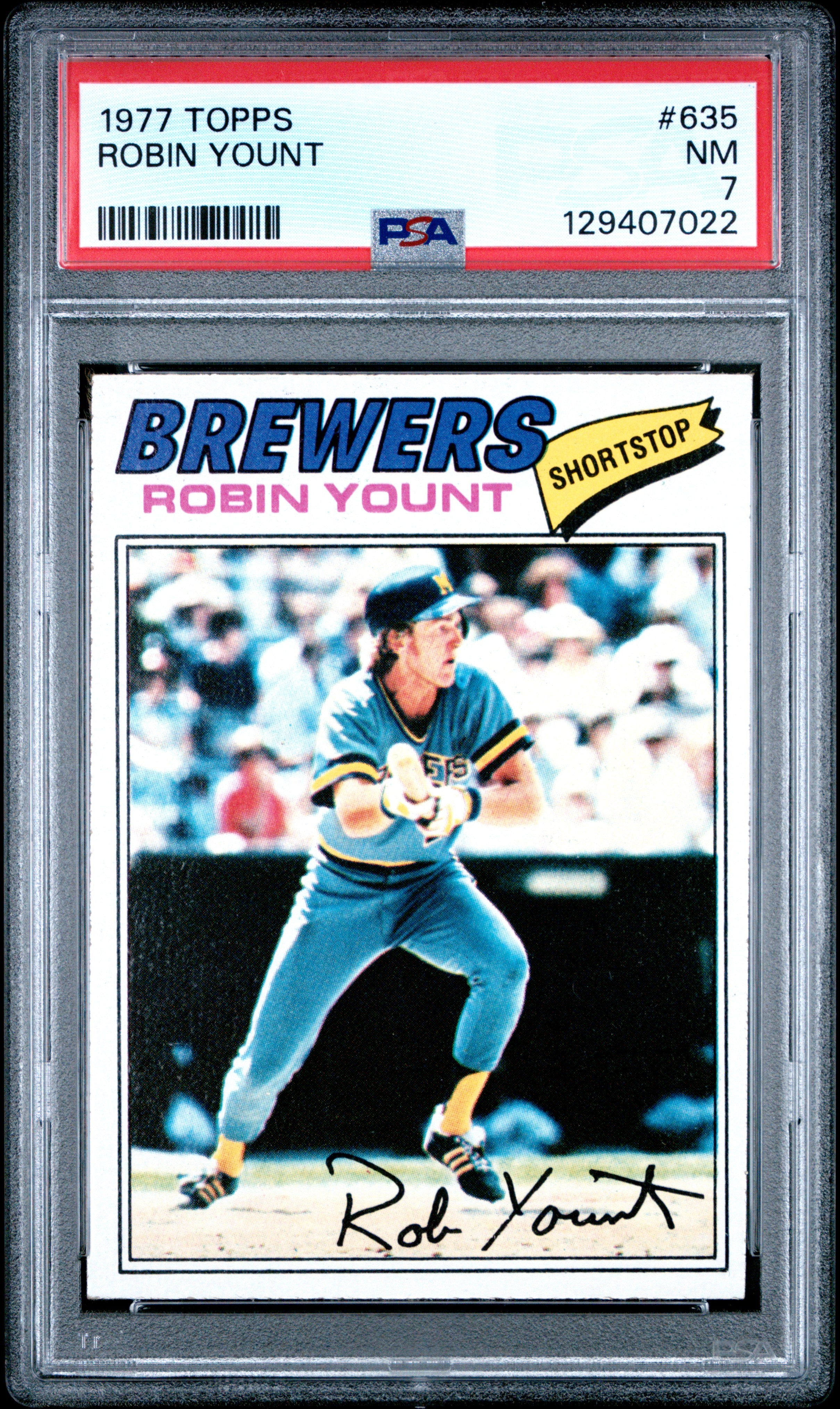 1977 Topps 635 Robin Yount PSA 7