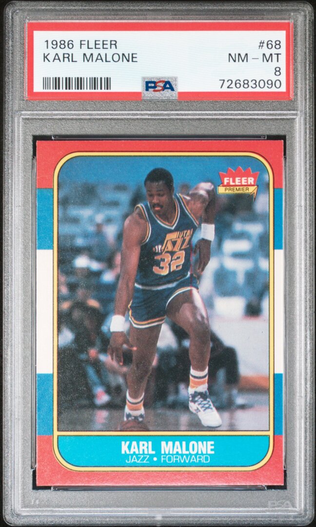 1986 Fleer Karl Malone PSA 8 #68
