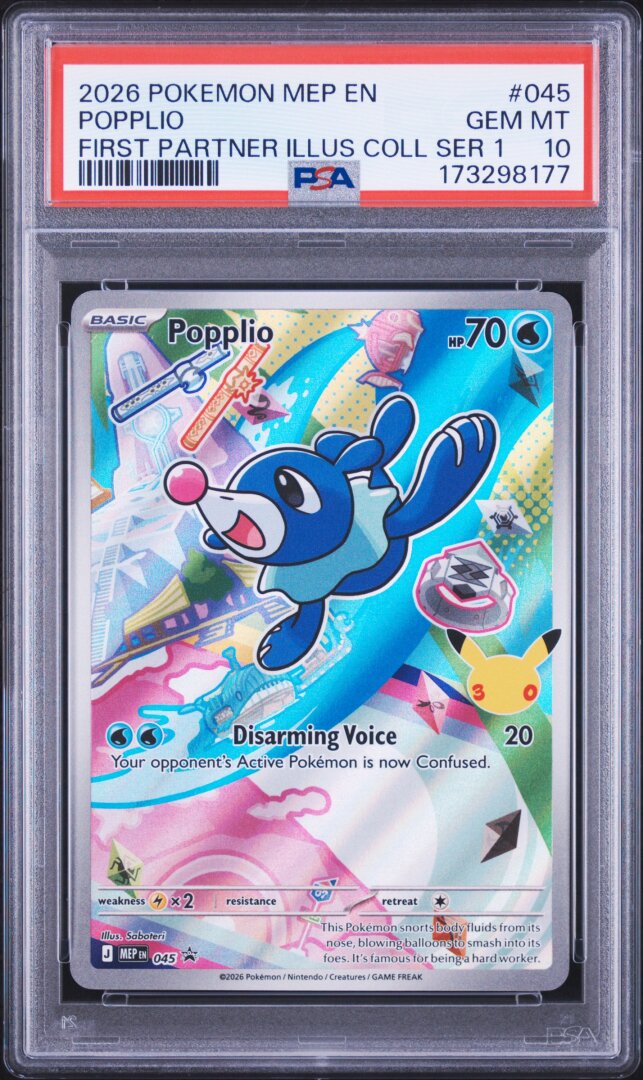 2026 Pokemon Popplio First Partner Illus Coll Ser 1 #045 PSA 10