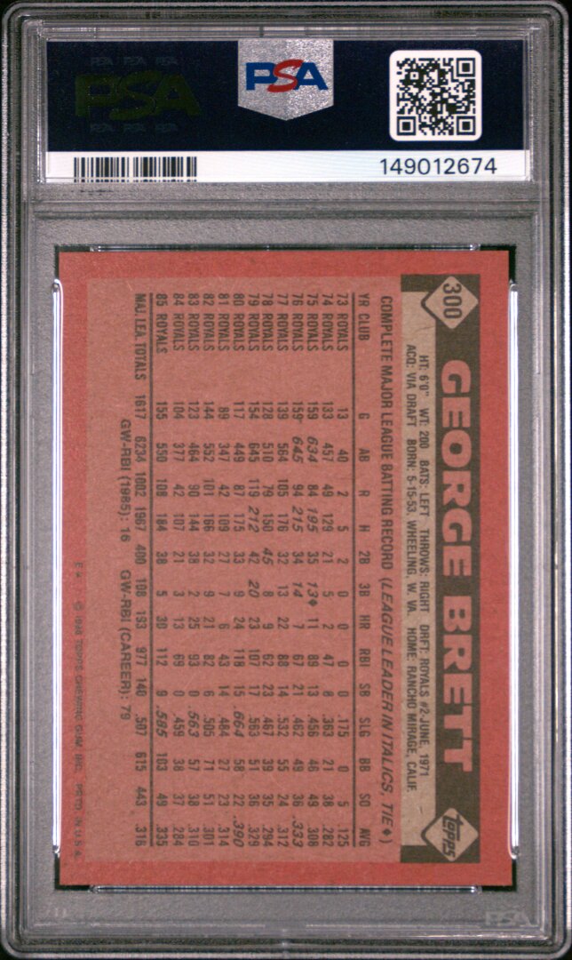 1986 Topps George Brett PSA 7 #300