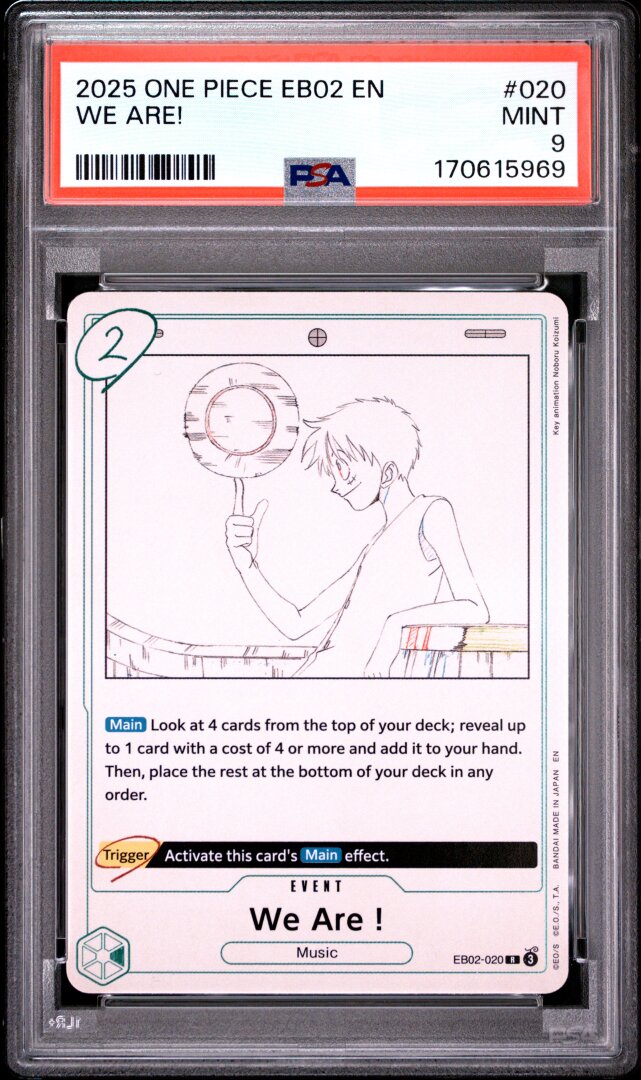 2025 One Piece Eb02-Extra Booster -Anime 25th Collection- We Are! PSA 9 #020