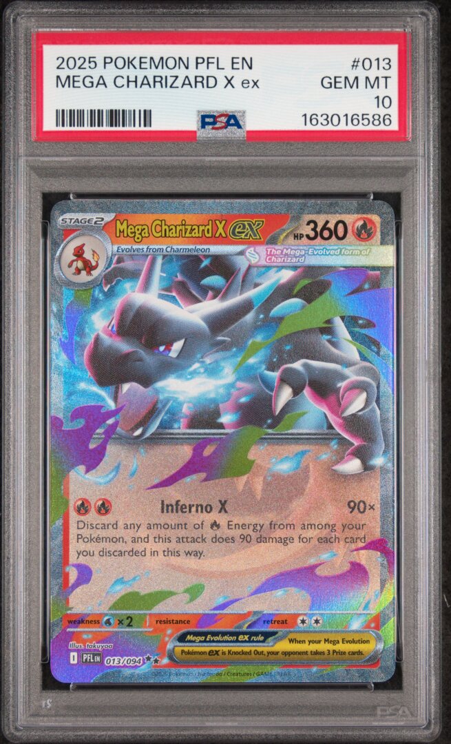 2025 Pokemon English Phantasmal Flames Mega Charizard X ex PSA 10 #013