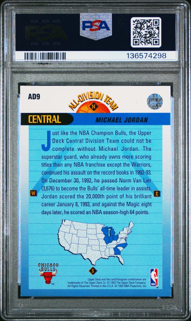 1992 Upper Deck All-Division Michael Jordan All-division Team PSA 7 #AD9