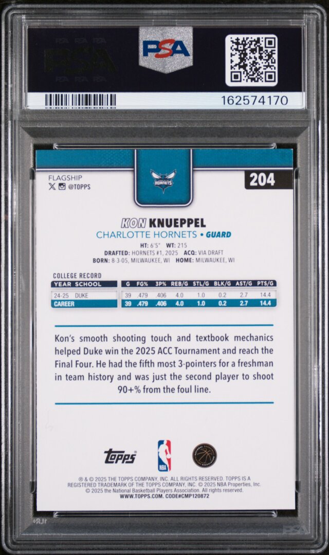 2025 Topps Kon Knueppel RC PSA 9 #204
