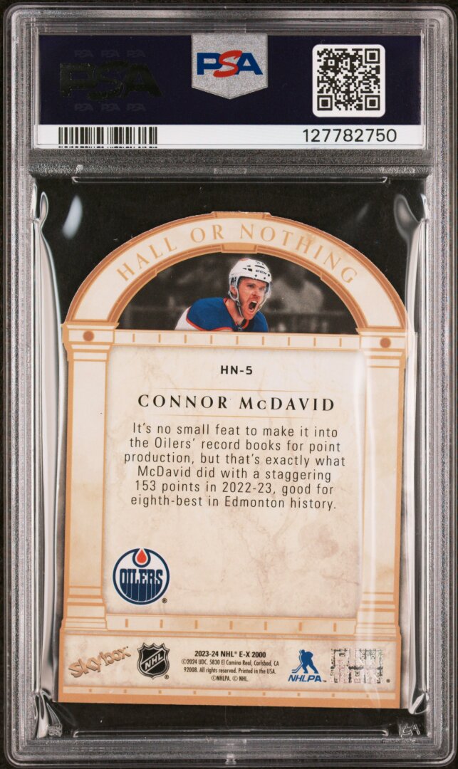 2023 Skybox E-X 2000 Hall Or Nothing Connor Mcdavid PSA 8 #HN5