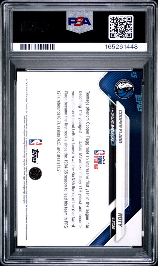2025 Topps Now Cooper Flagg PSA 10 #ROTY