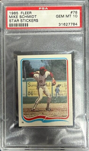 1985 Fleer Star Stickers #78 Mike Schmidt PSA 10