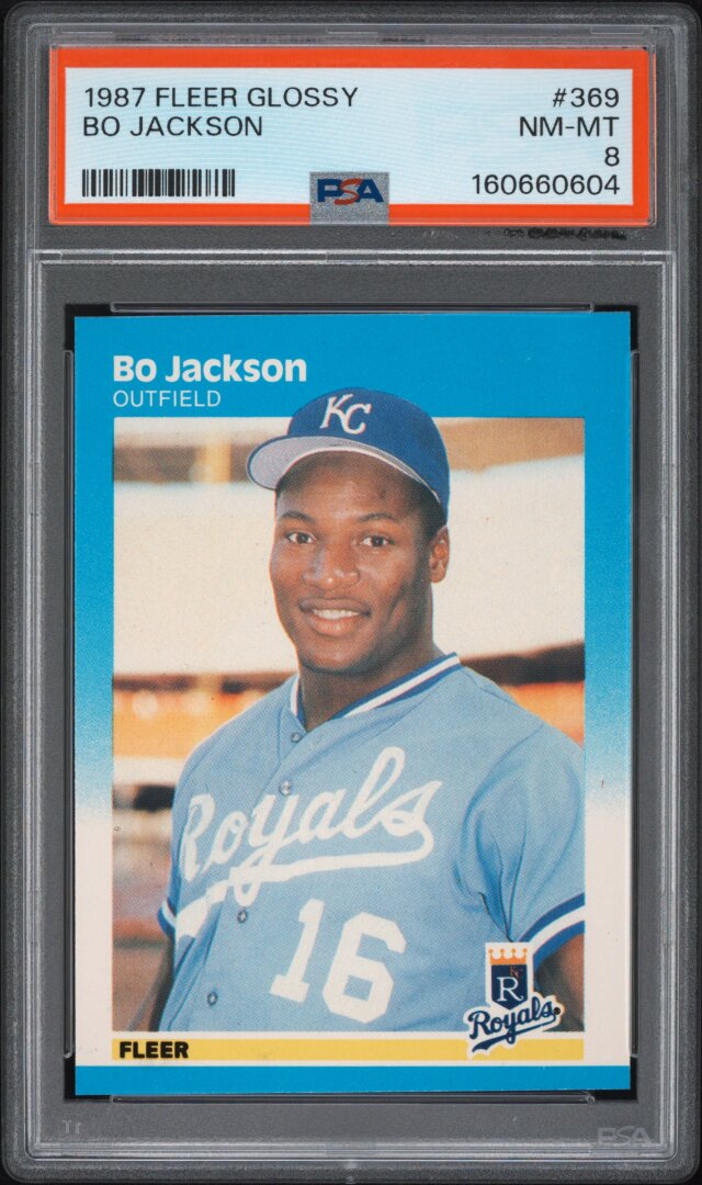 1987 Fleer Glossy #369 Bo Jackson RC PSA 8