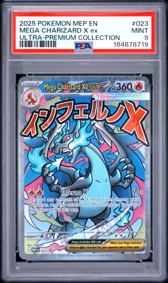 2025 Pokemon English ME Black Star Promo Mega Charizard X ex UPC PSA 9 #023