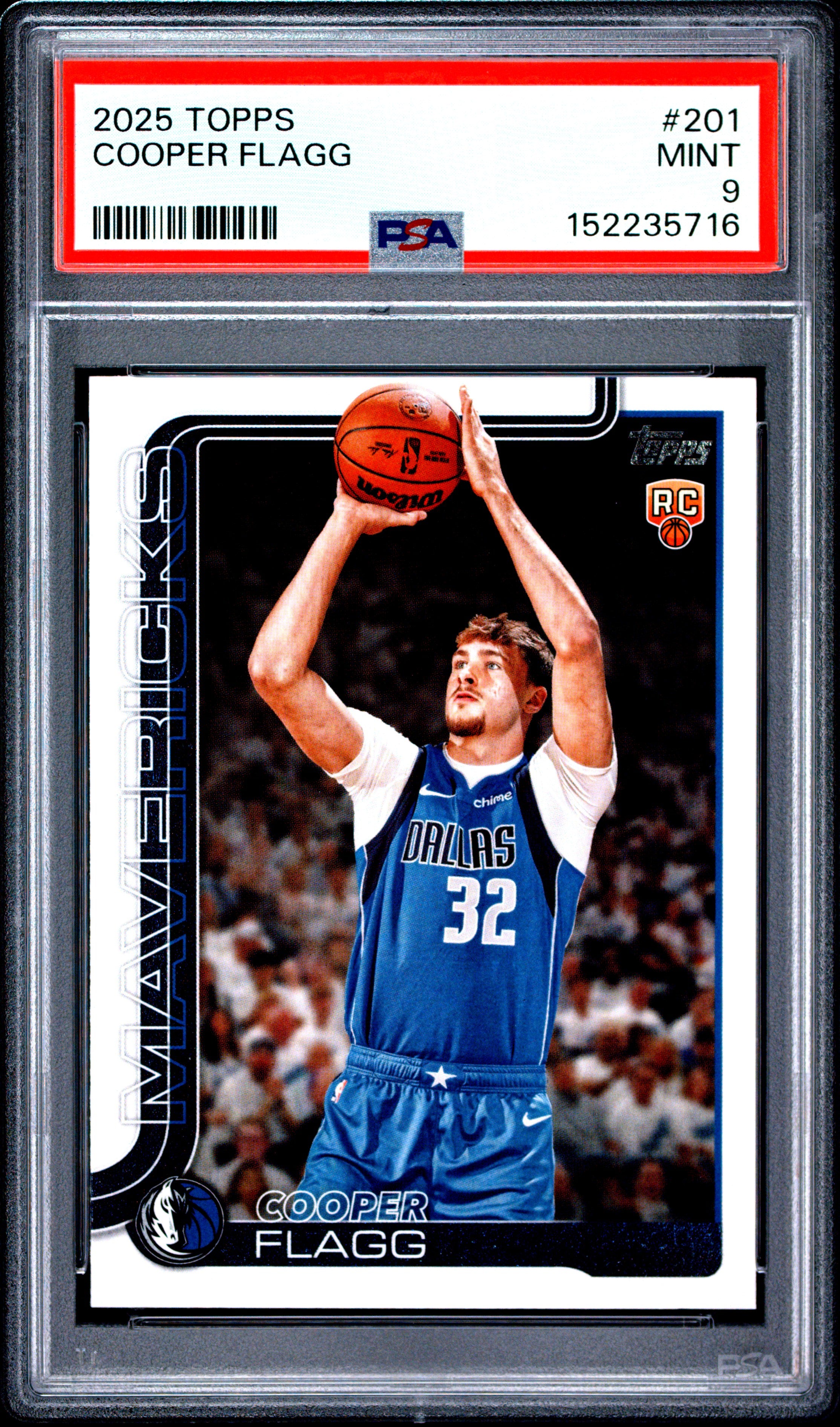 2025 TOPPS 201 COOPER FLAGG PSA 9 - front