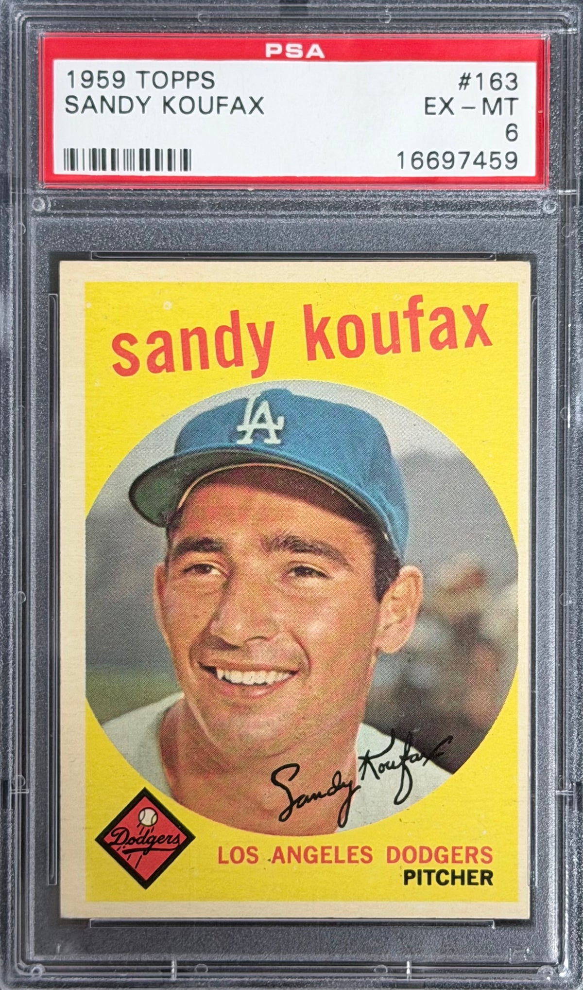 1959 TOPPS 163 SANDY KOUFAX PSA 6